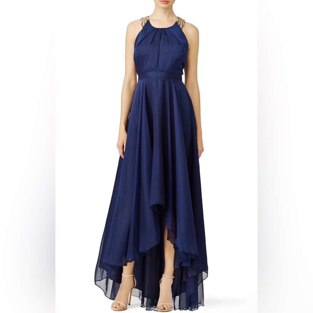 Allison Parris Beaded Midnight Moon Beaded Sleeveless Hi-Low Gown Long Dress 2